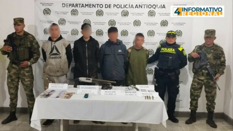 Capturan a cuatro sujetos que estaban realizando atracos en un corregimiento de Sonson