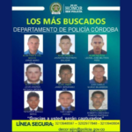 Córdoba: Policía revela el cartel de los nueve más buscados del 2023 en el departamento