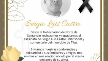 Gobernador de Norte de Santander anuncia recompensas por información sobre el asesinato de líder social en Tibú