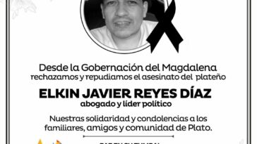 Gobernador lamenta y rechaza asesinato del plateño Elkin Reyes y pide investigación a las autoridades 