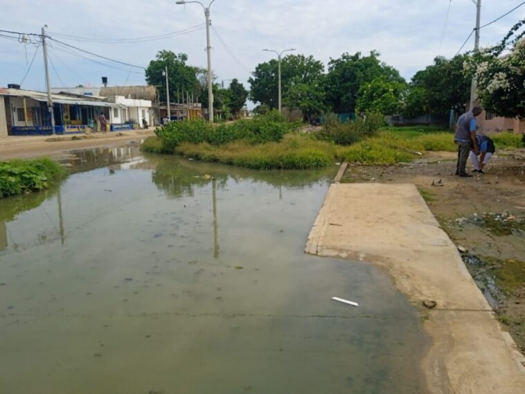 Habitantes de los barrios Divino Niño y Comunitario de Riohacha viven entre las aguas residuales