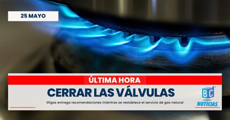 «Hay que mantener cerradas las válvulas mientras se restablece el servicio de gas natural» Efigas