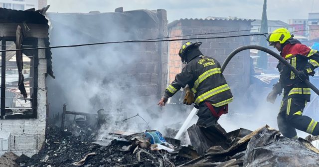 Incendio en el barrio La Cabaña: varias viviendas fueron consumidas por el fuego