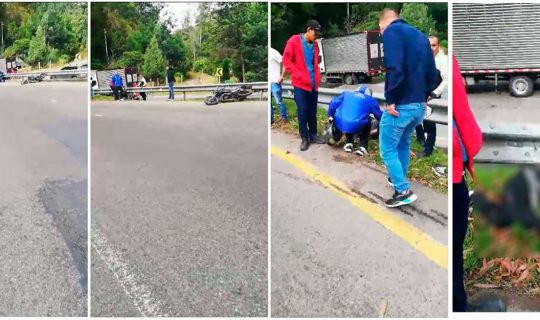 Motociclista sufre accidente en la vía Bogotá – La Vega.