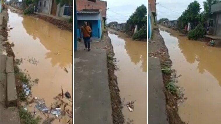 Obras inconclusas tiene inundados a los habitantes del barrio Los Nogales