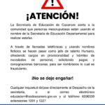Secretaría de Educación de Casanare alerta a la comunidad que personas inescrupulosas están usando el nombre de esta dependencia para realizar estafas