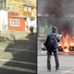 VIDEO: En Bogotá comunidad hizo «justicia a mano propia», golpearon y le quemaron moto a ladrones