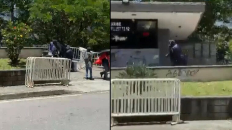 Video. Encapuchados vandalizaron el CAI de Caribe