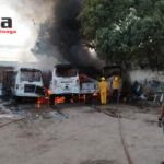 4 busetas de Cootrasunimag fueron consumidas por incendio en la mañana del jueves 1 de junio