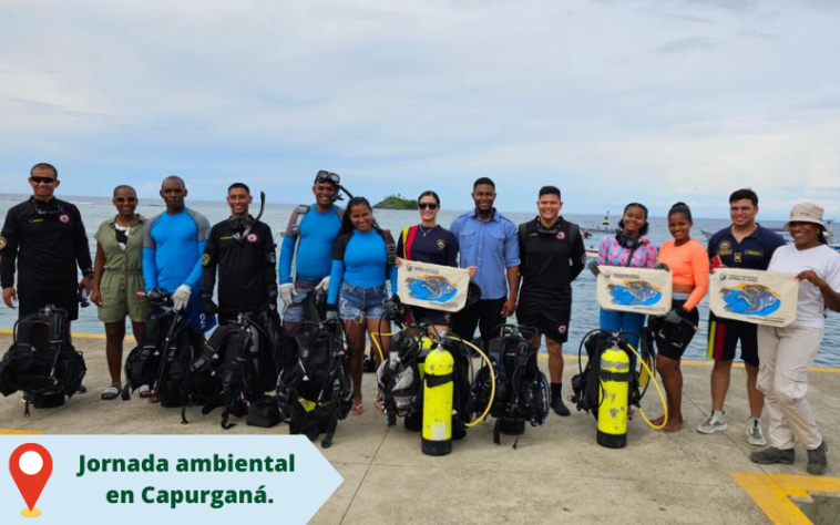 450 kilogramos de residuos sólidos suspendidos en el mar fueron extraídos en jornada ambiental del Ejército Nacional en Capurganá.