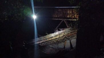 Colapso de un puente en Timaná dejó varios obreros lesionados