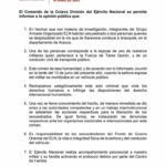 Ejército Nacional se pronuncia frente a secuestro de la esposa de un oficial adscrito al Batallón de Operaciones Terrestres y, el conductor del vehículo