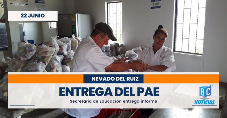 En Caldas continúa la entrega del PAE en sedes educativas de la zona de influencia del Ruiz