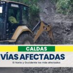 Lluvias afectan algunas vías del Norte y Occidente de Caldas