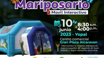 Mariposario móvil llega este sábado 10 de junio a Yopal