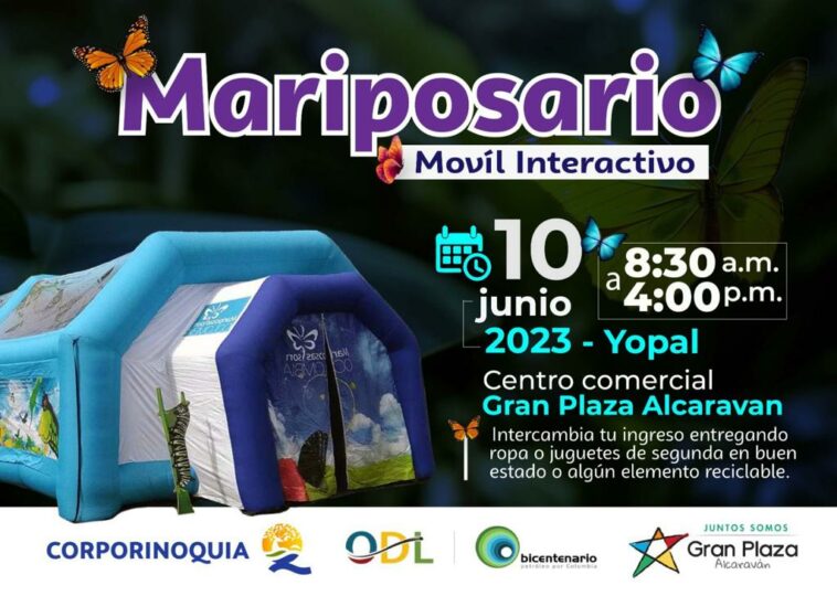 Mariposario móvil llega este sábado 10 de junio a Yopal