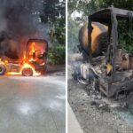 Otra obra afectada en el valle por extorsión, quemaron máquinas en la vía a Buenaventura