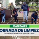 Realizaron jornada de limpieza del Parque Caldas para erradicar focos de inseguridad