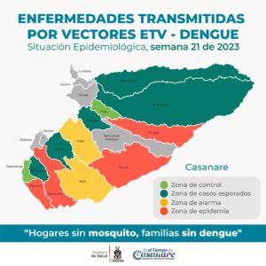 Secretaría de salud reporta alarma por dengue en 2 municipios de Casanare