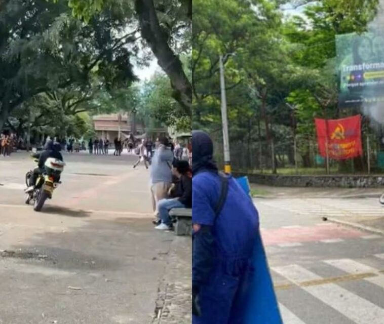 Video: encapuchados roban moto de la Policía y recorren la UdeA en Medellín