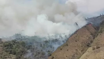 Cundinamarca, Guachetá, incendio forestal