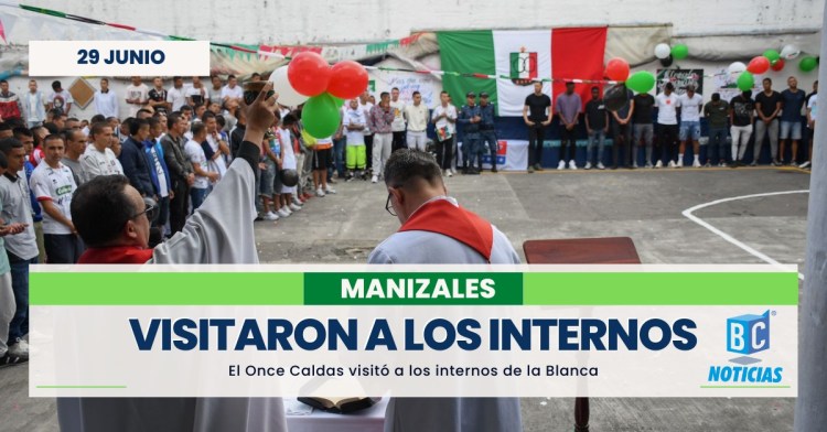 El Once Caldas visitó a los internos de la cárcel de varones de Manizales