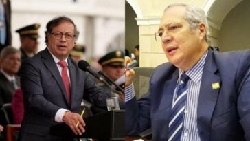 Presidente Gustavo Petro y el nuevo presidente del Senado, Iván Name