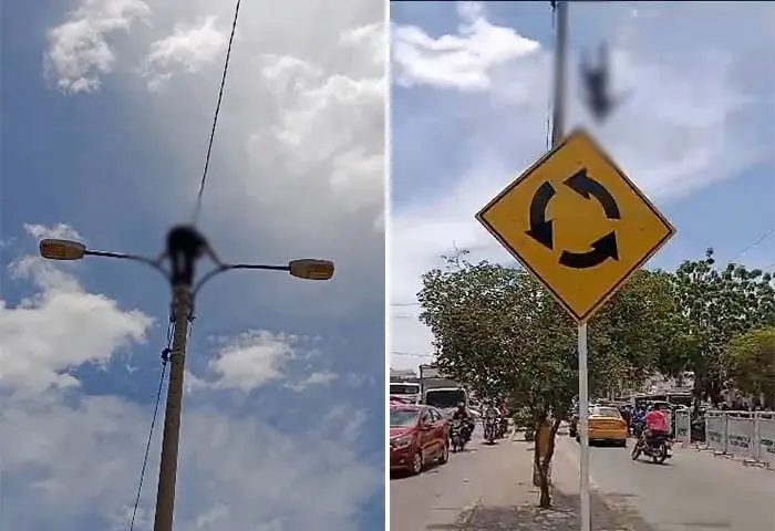 Se lanzó de un poste frente al Comando de Policía