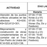 Estado de las vias de Antioquia para este fin de semana