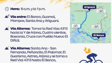 Conozca los cierres viales y rutas alternas durante la 2da edición de la Vuelta Ciclística al Magdalena 2023