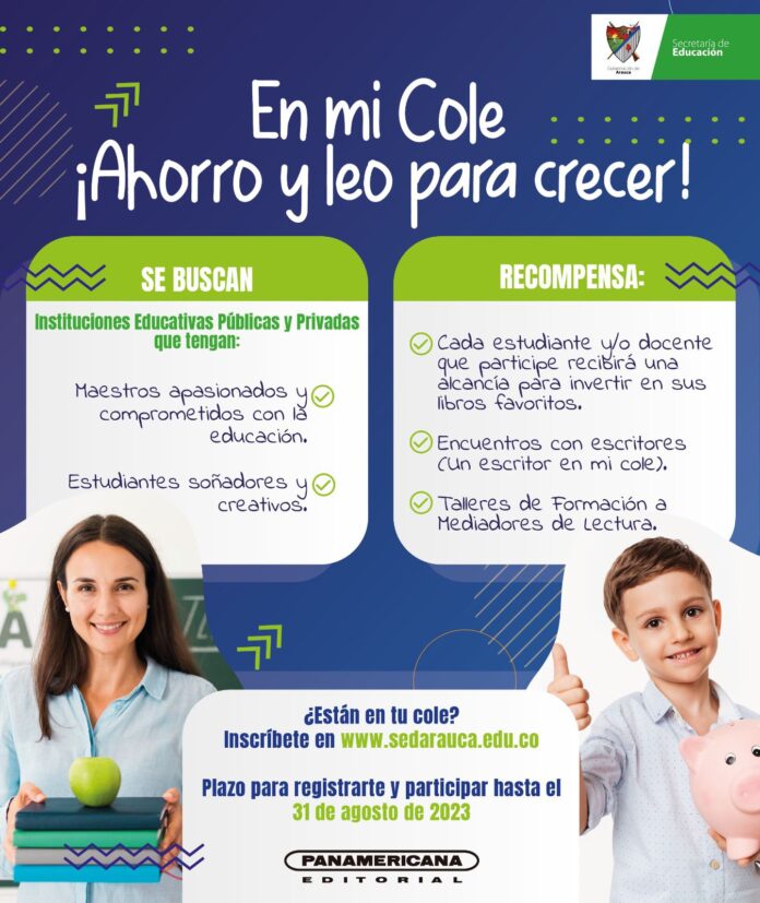 ”En mi Cole, ahorro y leo para crecer”, iniciativa de la Secretaría de Educación Departamental para fomentar la lectura y el ahorro