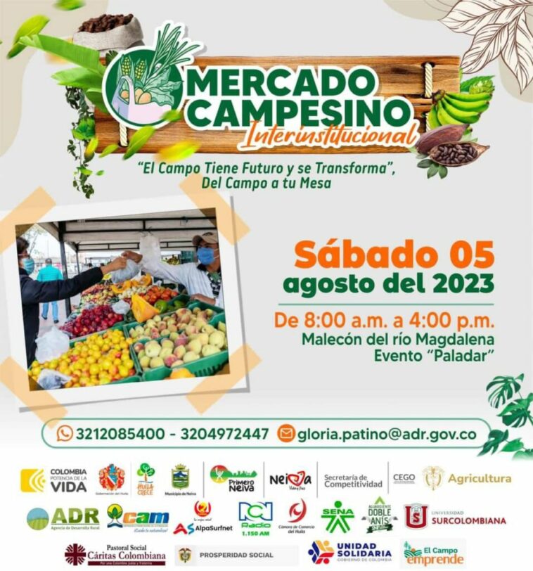 Este sábado prográmese y participe del mercado campesino institucional.