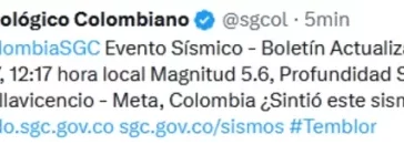 Fuerte temblor en Cundinamarca, Meta y el centro del país