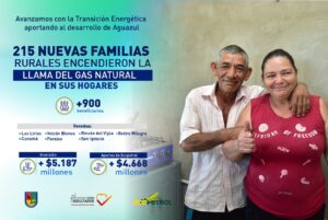 Gas natural domiciliario llegó a siete veredas  de Aguazul, Casanare
