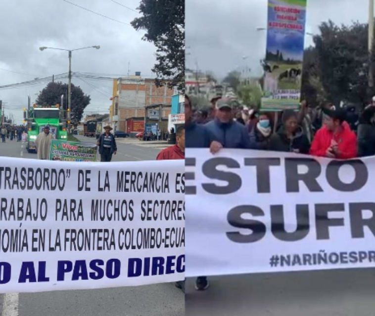Protesta pacífica de campesinos paralizó frontera entre Colombia y Ecuador