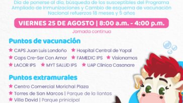 Secretaría de salud invita a la comunidad, a la Segunda Jornada Municipal de Vacunación