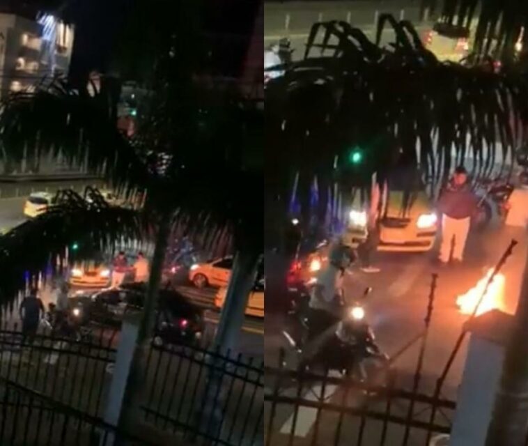 Video: taxistas desnudaron y le quemaron la ropa a un ladrón en Bucaramanga