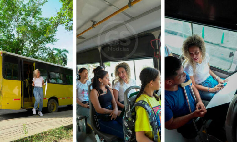 En un bus de transporte público Natalia socializa propuesta de ampliación de la tarifa diferencial