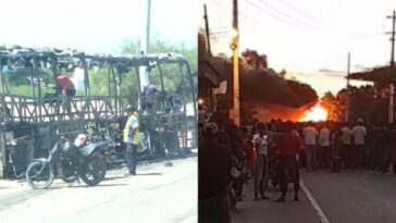Autoridades, tras la pista de encapuchados que quemaron bus en Tasajera, Magdalena