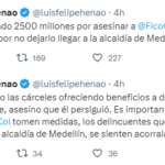 Denuncian plan de atentado contra Federico Gutiérrez
