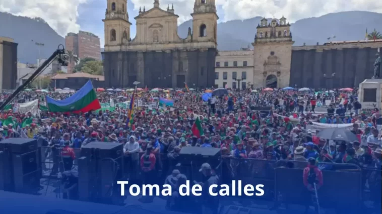 En medio de inconvenientes  de tránsito en Bogotá se cumplieron marchas campesinas