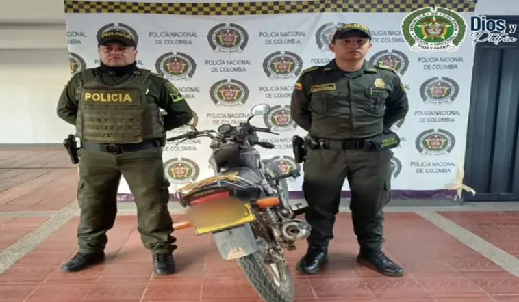 Motocicleta recuperada en Girardot