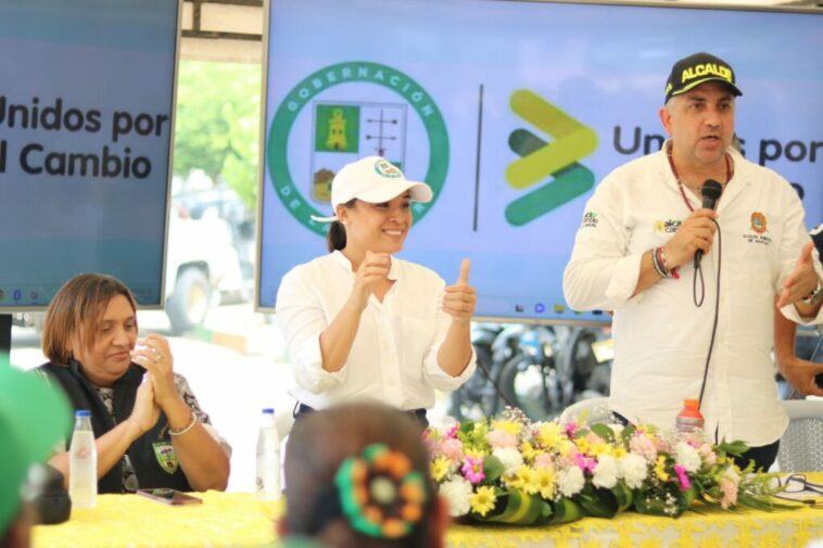 Gobernadora de La Guajira y alcalde entregaron 1.9 kms de pavimento en el sur de Maicao