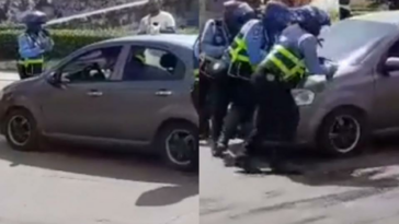Indignante video: hombre atropella agentes de tránsito que le iban a inmovilizar carro