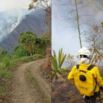Infierno en montaña y páramo; 2 incendios voraces vs. bomberos de 4 municipios
