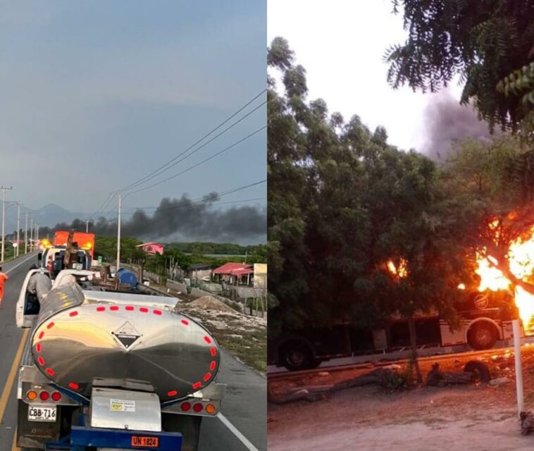 Por trágico accidente, comunidad de Tasajera quema bus en violenta protesta