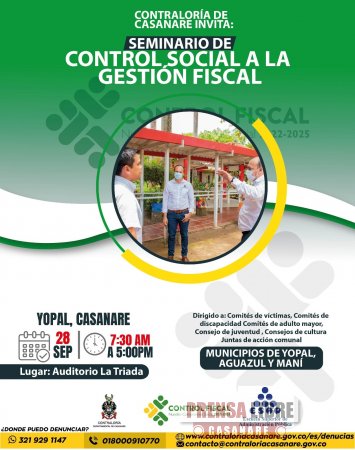 Seminario de control social a la gestión fiscal realiza Contraloría Departamental de Casanare