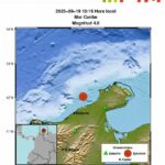 Sismo de magnitud 4.0 tuvo epicentro en el mar Caribe frente a las costas entre Riohacha y Manaure