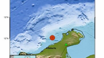 Sismo de magnitud 4.0 tuvo epicentro en el mar Caribe frente a las costas entre Riohacha y Manaure