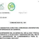 Suspenden elección de Rector  en la Universidad de Cundinamarca